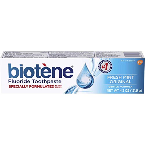Biotene Gentle Formula Fluoride Toothpaste, Fresh Mint 4.3 oz (Pack of 2)