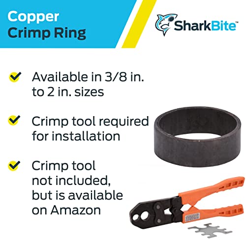 Image of SharkBite 3 /4 Inch Copper Crimp Rings, Pack of 25, PEX Pipe, PE-RT, 23103CP25