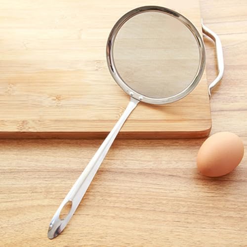 Professional Stainless Steel Oil Skimmer Strainer Spoon for Gourmet Cooking (large)