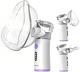 Inhalationsgerät für Erwachsene und Kinder,3 Nebelstufen, Selbstreinigung, Ergonomisches Design, Tragbare Elektrische inhaliergeräte für alle Altersgruppen (Purple)