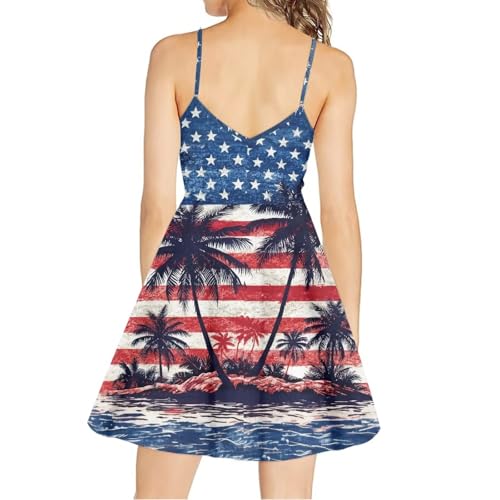 Image of Cozeyat Women Girls Summer Sleeveless Dress Casual Swing Beach Cover Up Knee Length Dresses,Large Size XS-4XL
