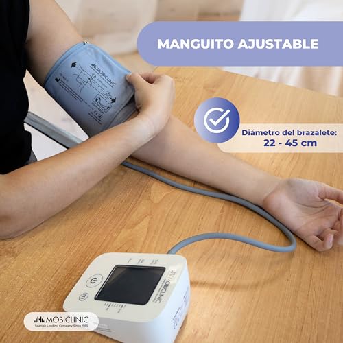 Mobiclinic®, Tensiómetro de Brazo, Pantalla LCD Grande, 90 Memorias, Media 3 Mediciones, Detección Arritmias, Aviso por Movimiento, Preciso, Tensimax - imagen 6