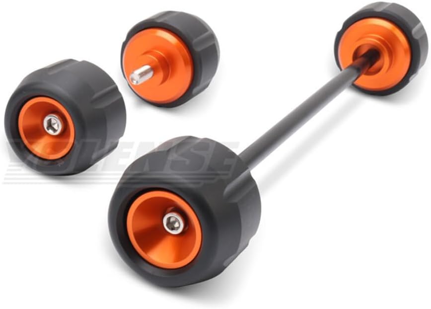 ALmart Motorcycle Front and Rear Fork Axle Slider Wheel Protector Crash Guard Fit forKTM 390 DUKE 2024+, Orange