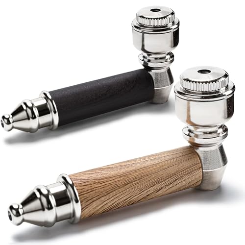 SPIPER Tobacco Pipe Set, 2-Pack Metal Pipe For Travel, Pipe Kit with Bottle, Steel Tool & Pouch, Compact Pipe Accessories Gift Set