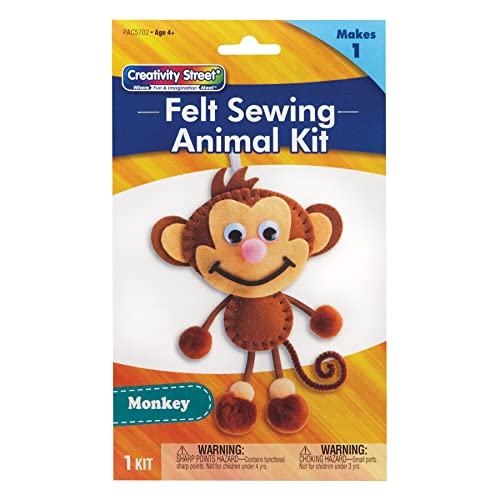 Creativity Street Felt Sewing Animal Kit, Monkey,...