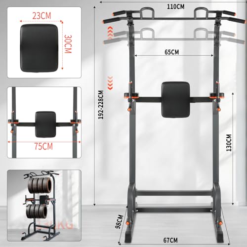 Miniatura 7 de Ise Power Tower - Barra De Tracción Para Silla Romana De Altura Ajustable, Multifunción, Dips Abdominales, Estación De Musculación Para Entrenamiento En Casa, Reposabrazos, Fitness, 150 Kg, Sy-5612
