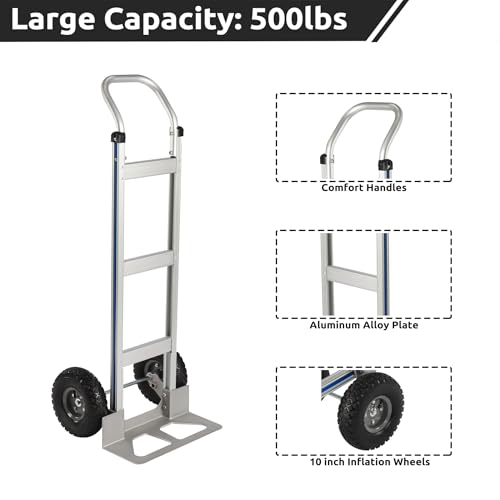 Carretilla de Mano de Aluminio Plegable con Ruedas 9.8 Pulgadas miniatura 3