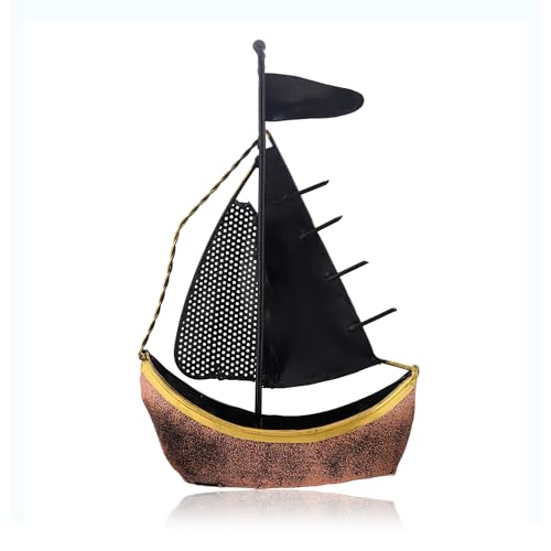 Image of CraftVatika Metal Turkish Ship Boat Naav Showpiece Figurine for Home Decor Living Room Tabletop Desktop Side Corner, Home Decorative Items (12 Inches Height) (Type 1)