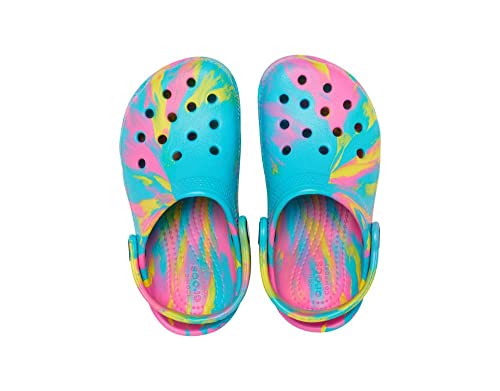 Image of Crocs Kids' Classic Marbled Tie-Dye Clogs