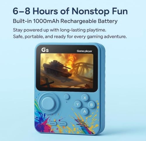 Image of Storio G5 Handheld Game Console for Kids | Retro Gaming Device with 3.0 Inch HD Screen | 500 Built-in Classic Games | AV Output | Portable Video Game Player for Boys & Girls | Multicolour