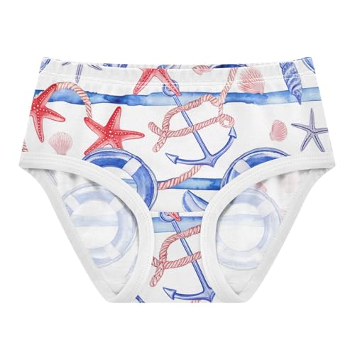 Girls Underwear Toddlers 2t Cotton Girl Panties Cute Stylish Kids Undies Briefs Nautical Red Blue Starfish