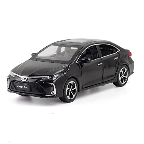 Image of Compatible for 1:32 Corolla Model Car, Zinc Alloy Pull Back Toy Car with Sound and Light for Kids Boy Girl-Black