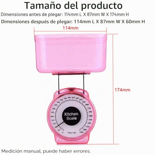 Miniatura 3 de Tophomer Báscula De Cocina Con Esfera Mecánica, Báscula Compacta De Alta Precisión Con Cuenco Extraíble Para Pesar Alimentos, Frutas, Polvo Color Aleatorio