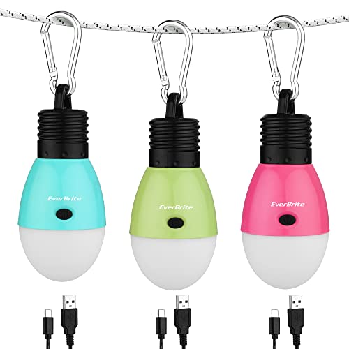 EverBrite Rechargeable Camping Light, Portable Tent Lantern, 3 Lighting Modes, Hanging Tent Light...