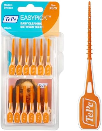 TePe EasyPick Toothpicks, Orange, ISO XS-S, 60pcs, Dental Plaque Removal Tool, efficient and Easy Cleaning Between the Teeth, toothpicks for Narrow Gaps - View 3