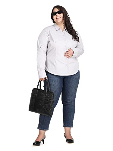 Image of Blue Ronin Full Sleeve Stylish Western Official Formal Shirts for Women Regular Fit Plus Size