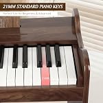 Kids Piano Keyboard, 37 Keys Wooden Digital Piano with Stool and Music Stand, Educational Musical Instrument Toy, Christmas Birthday Gifts for Girls and Boys Over