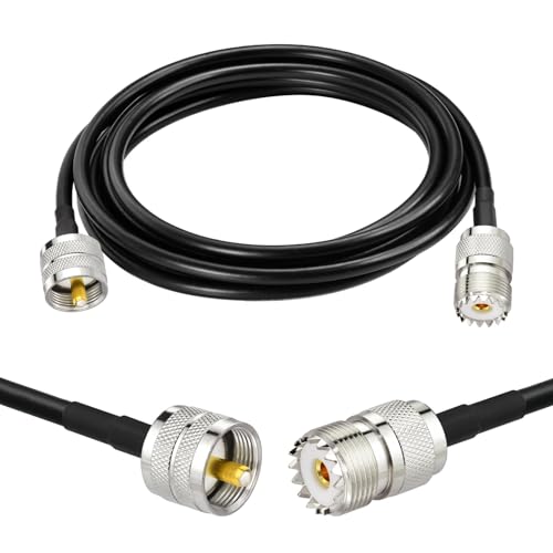 Superbat PL-259 UHF CB Coax Cable 6FT RG58 PL-259 UHF Male to Female Jumper