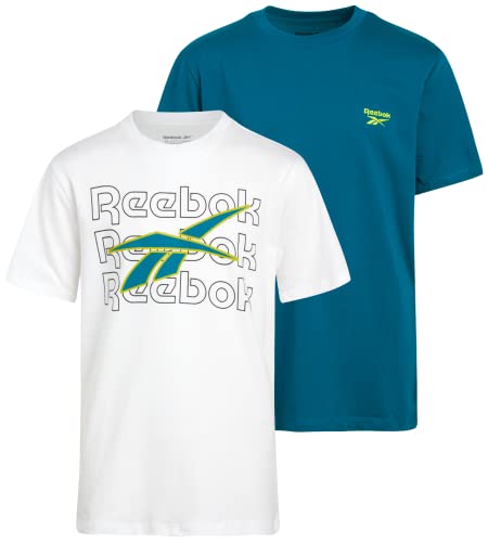 Reebok Boys? Athletic T-Shirt ? 2 Pack Active Performance Sports Tee (S-XL), Size Large, Seaport