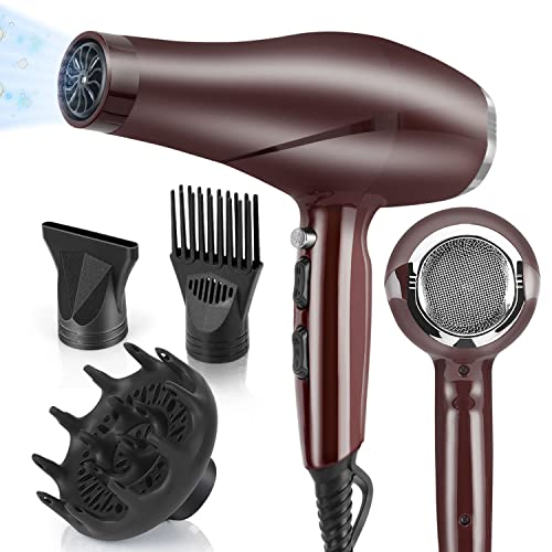 2000 Watt Hair Blow Dryer, Ardiro Professional Salon Negative Ionic Hair Dryer With Powerful Ac Motor Low Noise, Diffuser Concentrator Comb, For Women & Men #TOP2