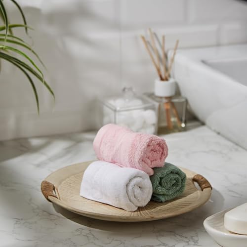amazon basics Bamboo Cotton Face Towel Set | 500 GSM | Ultra-Absorbent | Quick Dry | Super Soft (Pack of 3 - Pink, White, Green) (B0D2DBSS9W) Amazon Price History, Amazon Price Tracker