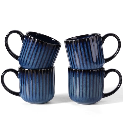 famiware Coffee Mugs Set of 4, Starlight 11 oz Mug Cups Set with Handle