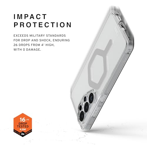 Image of Urban Armor Gear UAG Designed for Galaxy S26 Ultra 5G Case, Plyo - Compatible with Magnetic Charging Translucent Rugged Military Drop Tested Protective Cover - Ice /Silver