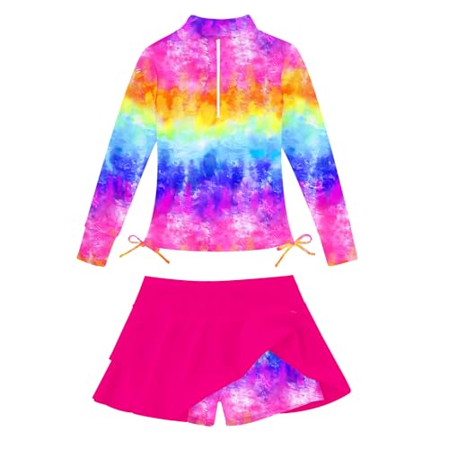 Image of Vogseek 3-12T Girls Swimsuit Long Sleeve Rashguard Bathing Suits Swim Set