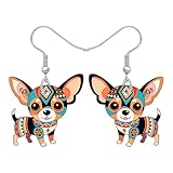 BONSNY Design,Todos los derechos reservados.cada par de pendientes proporcionan una bolsa de terciopelo de la marca BONSNY, chihuahua regalos para los amantes del chihuahua