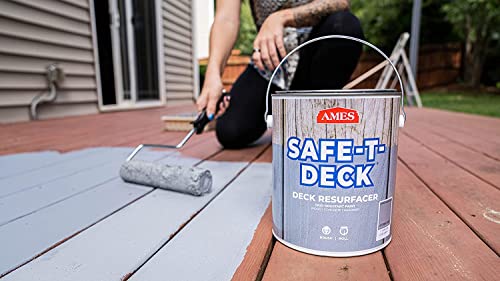 Ames SD1KTN Safe-T-Deck Granulated Formula Exterior Paint - 1 Gallon Khaki Tan Paint - Great For Porches, Patios thumb #1