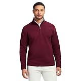 IZOD Men's Thermosoft Quarter Zip Sweater Fleece Pullover, Velvet Maroon