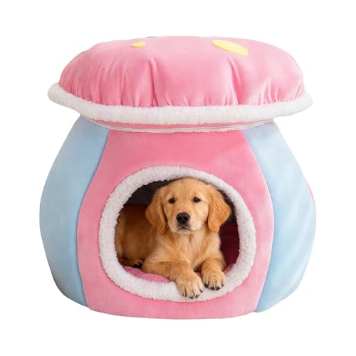 Cama para gatos con cubierta acogedora y alfombrilla extraible de invierno 8