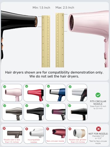 Diffusor Aufsatz Föhn, Diffuser Föhn, Universal Haar Diffusor Anpassungsfähig für Trockner mit Düse D = 3.8-6.3 cm für lockiges oder welliges Haar Styling Maximales Volumen ohne Frizz, Schwarz