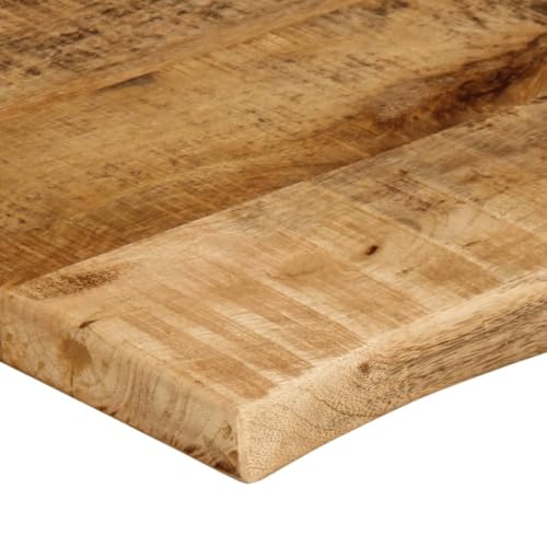 Vidaxl Piano Tavolo 80X60X2,5 Cm Bordi Vivi Legno Di Mango Grezzo, Piano Sostituzione Tavolo, Piano Per Tavolo Da Pranzo, Piano D'appoggio - 5