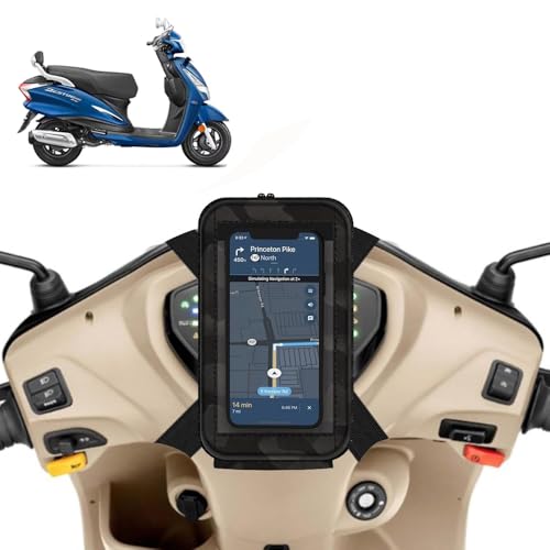 Image of Universal Mobile Holder /Stand /Mount Pouch for Scooters Scooty for Destini 125 (Black