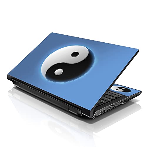 Image of LSS 15 15.6 Inches Laptop Notebook Skin Sticker with 2 Wrist Pads - Reusable Cover Protector Vinyl Sticker Cover Decal Fits 13 inch - 16 inch HP Asus Acer Samsung - Ying Yang Pattern