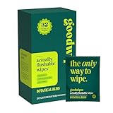 goodwipes Flushable Wipes - Individually Wrapped Butt Wipe for On-the-Go Adults - Portable Mini Wipes - Travel Essentials - Sewer & Septic Safe - Botanical Bliss, 32 Count (1 Pack)