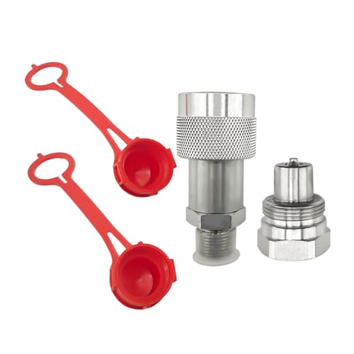 Image of 3 /8 inch NPT Hydraulic Quick Connect and Disconnect Coupler Set,3 /8 inch Body Replacement for Enerpac C-604 Parker 3000, Heavy-Duty Carbon Steel Male and Female Coupling