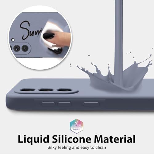 Image of DIZORO Microfiber Candy Case Compatible for Samsung A37 5G Smooth Touch Cushion Liquid Soft Silicone Gel Rubber Phone Cases Non-Slip Full Body Protective Shockproof Back Cover (Lavender Grey)