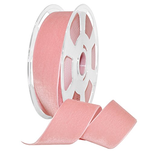 Ruban nylon velours rose poussiéreux Morex haut de gamme pour couture