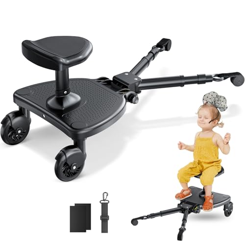 BugyKido Buggy Board mit Vergrößertem Sitz, Trittbrett für Kinderwagen Universal, Buggy Board für alle Kinderwagen, Kiddy Board für Kinder von 2 bis 6 Jahren, Belastbarkeit 25kg BugyKido Buggy Board mit Vergrößertem Sitz, Trittbrett für Kinderwagen Universal, Buggy Board für alle Kinderwagen, Kiddy Board für Kinder von 2 bis 6 Jahren, Belastbarkeit 25kg