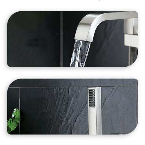 Robinet de baignoire brossé autoportant avec cascade haut de gamme