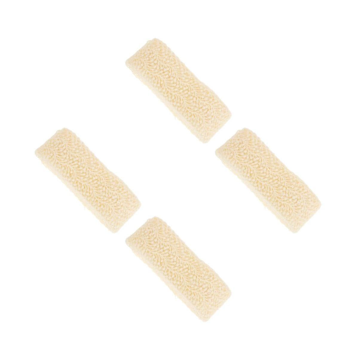 SEWACC 4 Piezas Cinta de Encaje Bordada de Seda de Leche para Diadema, Ribete Decorativo Beige, Diseño Único, Fácil DIY para Accesorios de Pelo en Bodas y Peinados Variados