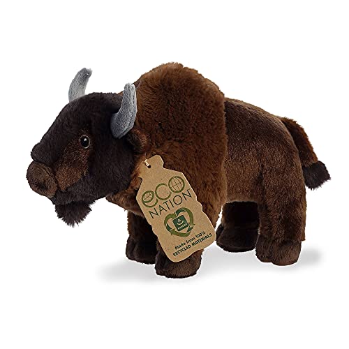 Aurora® Responsibly Made Eco Nation™ Bison Stuffed Animal - Ideal for Playtime Adventures - Perfect for Birthdays or Just Because - Brown 9 Inches