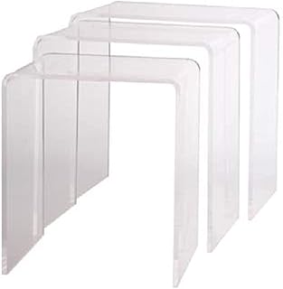 Pure Dcor Pure Decor Acrylic Nesting Tables, Set of 3, 18hx17wx11.5, Clear