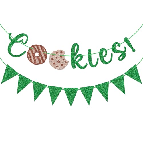 Bannière de biscuits pré-enfilée scintillante pour décors de cabine durables