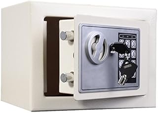 4.6L Home Digital Safe Electronic Cabinet Safes Cash Box Wall Safe with Key for Dormitory, Office, Home, Money Box Wall Mounted 230mmx170mmx170mm-White