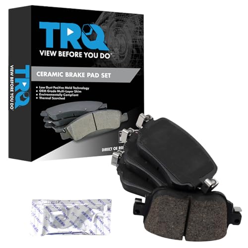 TRQ Brake Pads Ceramic Compatible with 2016-2018 Audi Q3 Q3 Quattro 2015-2021 Volkswagen Golf 2017-2019 Golf Alltrack 2015-2019 Golf SportWagen GTI Passat