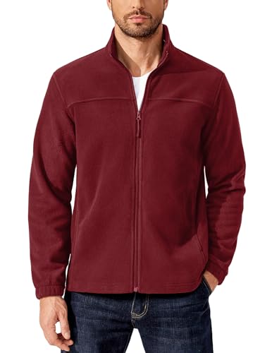 Image of COOFANDY Mens Polar Fleece Jacket Lightweight Full Zip Jackets Outdoor Coat