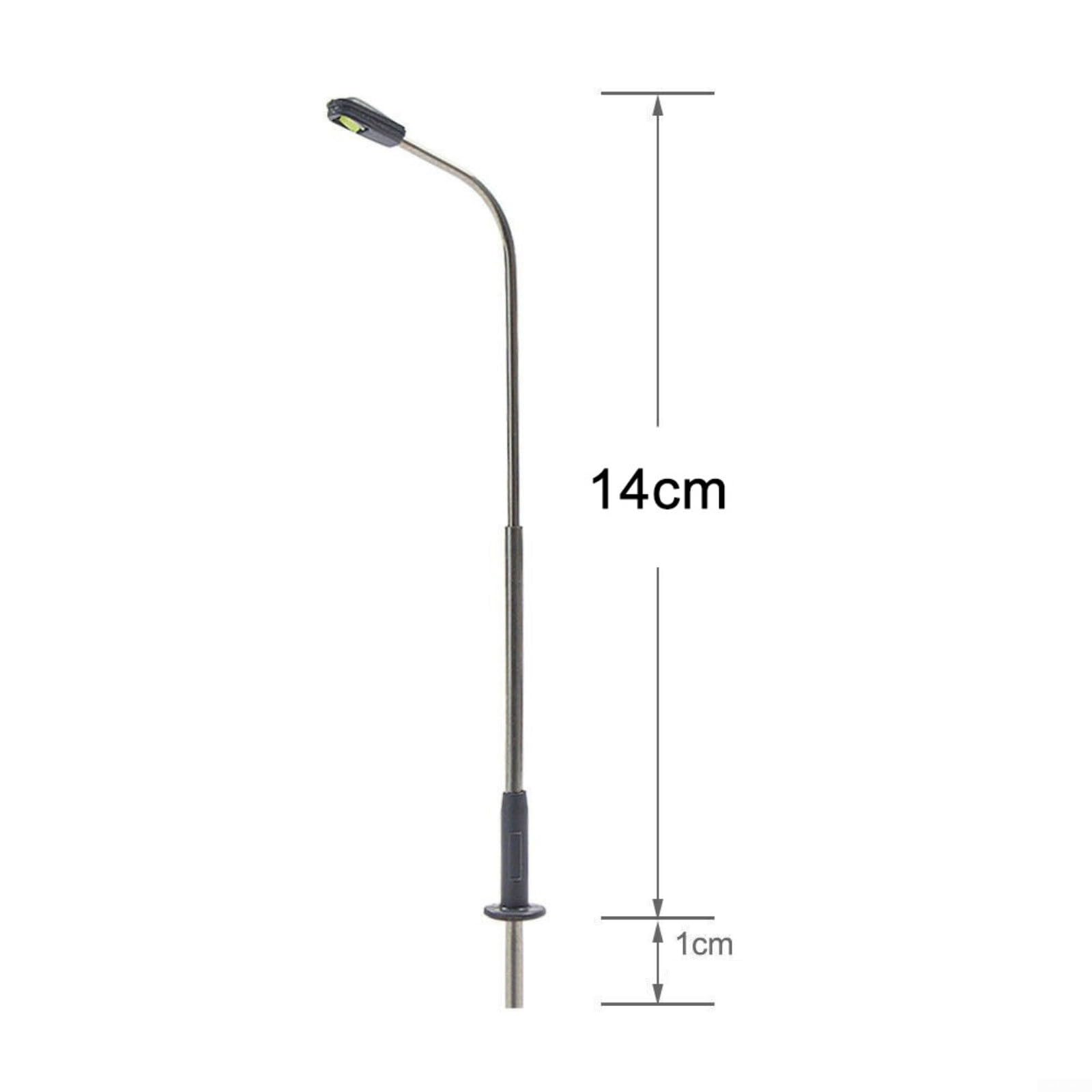 PETSTIBLE Lot De 12 Lampadaires LED Métal 1:75 - Blanc Chaud 3V - Pour Modélisme Ferroviaire - Résistances Incluses